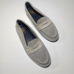 COLE HAAN Gray Loafers with Textured Design Silver Glitter Sz 10.5M